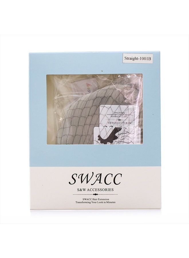 SWACC Women Long Straight/Curly Wavy Wrap Around Ponytail Extension Synthetic Hair Piece Clip in Hair extensions (Straight, Silver Gray) - Image 5