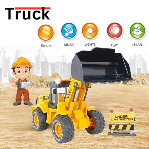 Crackles Jumbo Bulldozer Toy – Big Size Friction Powered Construction Vehicle with Lights, Sounds, Real Smoke Effect & Moving Parts | Heavy Duty Bulldozer Tractor Toy Truck for Boys Age 3-12 - Image 3