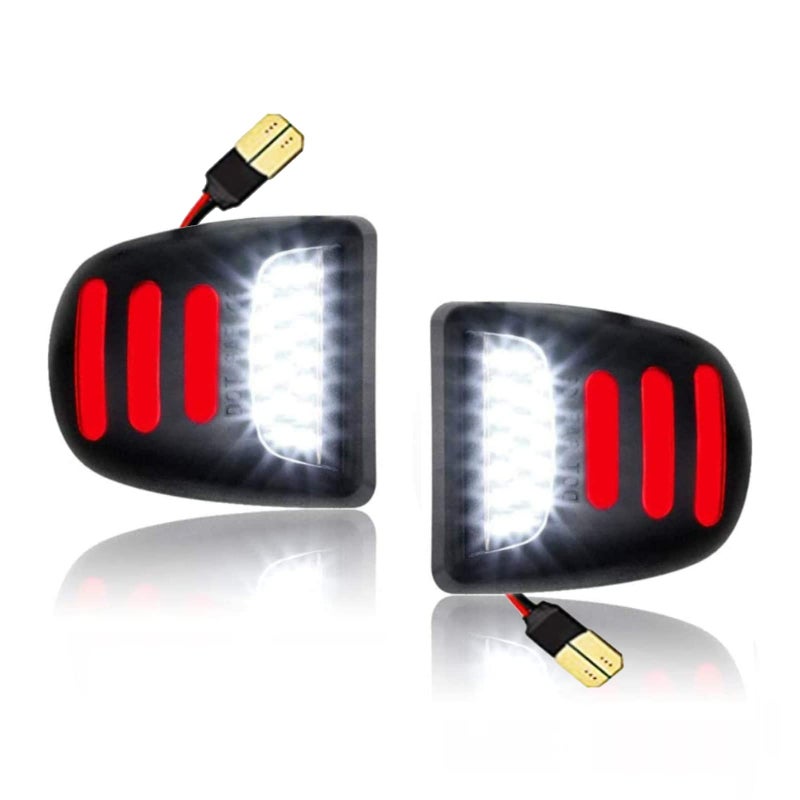 Bestview LED License Plate Light Tag Lamp Assembly Tag Lights Led with Red OLED Neon Tube Compatible with Chevy Silverado Suburban Tahoe GMC Sierra 1500 2500 3500 HD Escalade EXT 2 Pieces