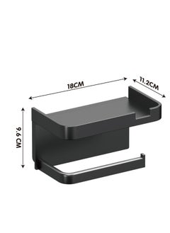 Generic Multifunctional Toilet Paper Holder | Tissue Holder for Bathroom | With Shelf, Phone Holder, Watch and Accessories Tray | Wall-Mounted | Space-Saving Organizer  - Image 4