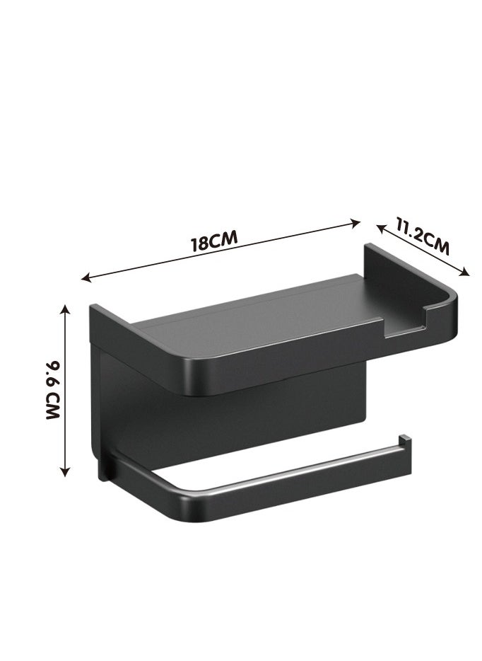 Generic Multifunctional Toilet Paper Holder | Tissue Holder for Bathroom | With Shelf, Phone Holder, Watch and Accessories Tray | Wall-Mounted | Space-Saving Organizer  - Image 4