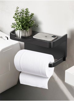 Generic Multifunctional Toilet Paper Holder | Tissue Holder for Bathroom | With Shelf, Phone Holder, Watch and Accessories Tray | Wall-Mounted | Space-Saving Organizer  - Image 1