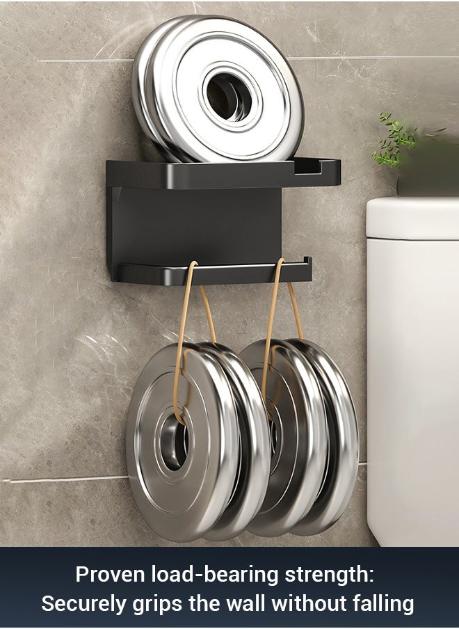Generic Multifunctional Toilet Paper Holder | Tissue Holder for Bathroom | With Shelf, Phone Holder, Watch and Accessories Tray | Wall-Mounted | Space-Saving Organizer  - Image 5