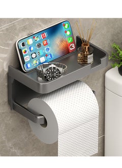 Generic Multifunctional Toilet Paper Holder | Tissue Holder for Bathroom | With Shelf, Phone Holder, Watch and Accessories Tray | Wall-Mounted | Space-Saving Organizer  - Image 3
