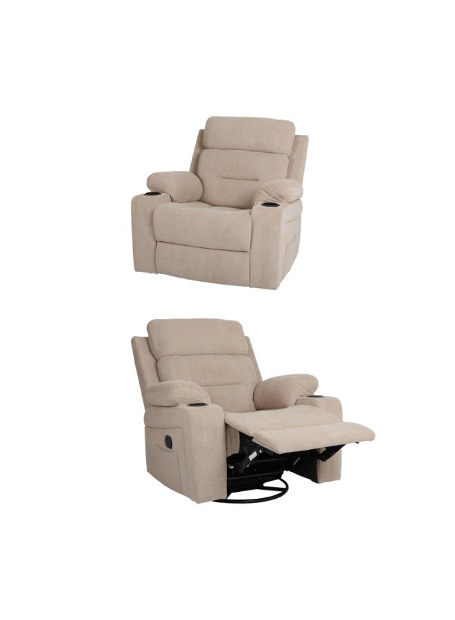 NZONE STORE Large Beige Rocking and Swivel Recliner Chair - Comfortable and Luxurious Design - Image 3