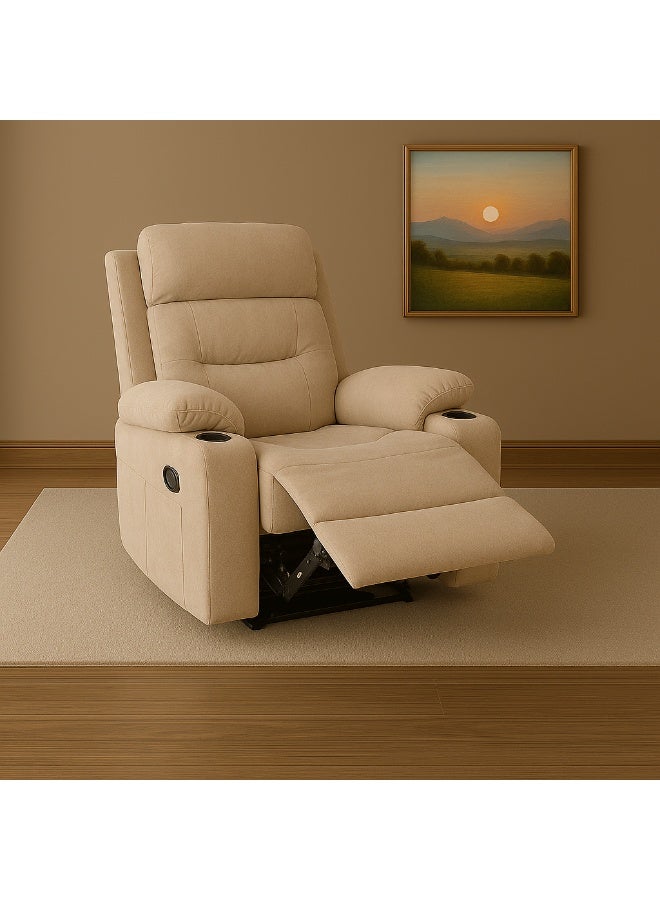 NZONE STORE Large Beige Rocking and Swivel Recliner Chair - Comfortable and Luxurious Design - Image 2