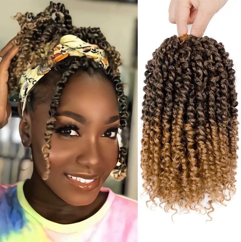 NAYOO Passion Twist Hair - 8 Packs 6 Inch Passion Twist Crochet Hair For Black Women, Crochet Pretwisted Curly Hair Passion Twists Synthetic Braiding Hair Extensions(6 Inch 8 Packs, T27) - Image 1