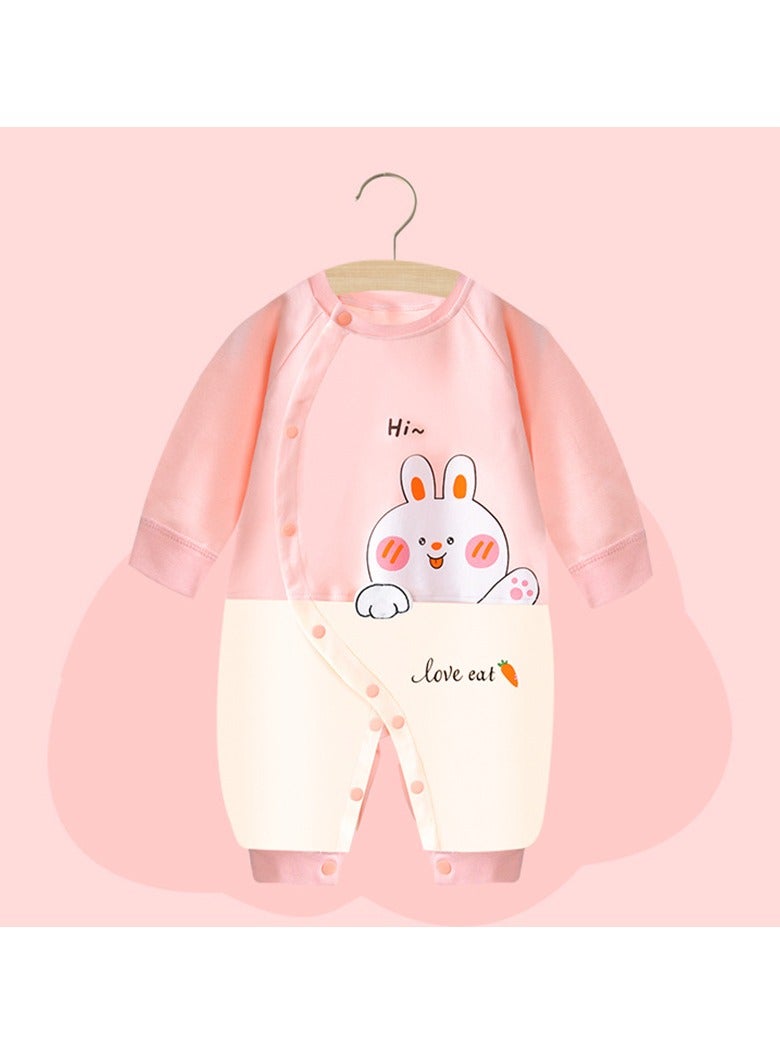 xozgdovg Baby onesie Spring and autumn clothes for newborns pure cotton autumn pajamas for babies and girls 24m/90cm to greet rabbits 