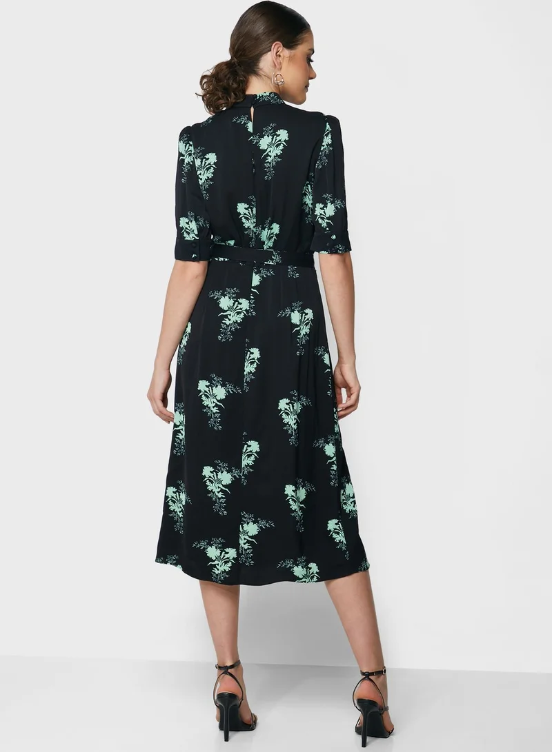 LK Bennett Printed Pleated Dress
