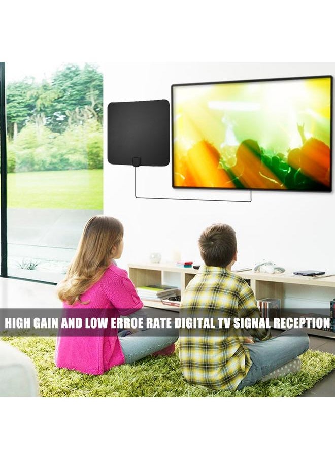 Thoraya - 50 Miles 25db Thin HDTV Digital Signal HD TV Indoor Antenna Flat with Amplifier VHF UHF - Image 1