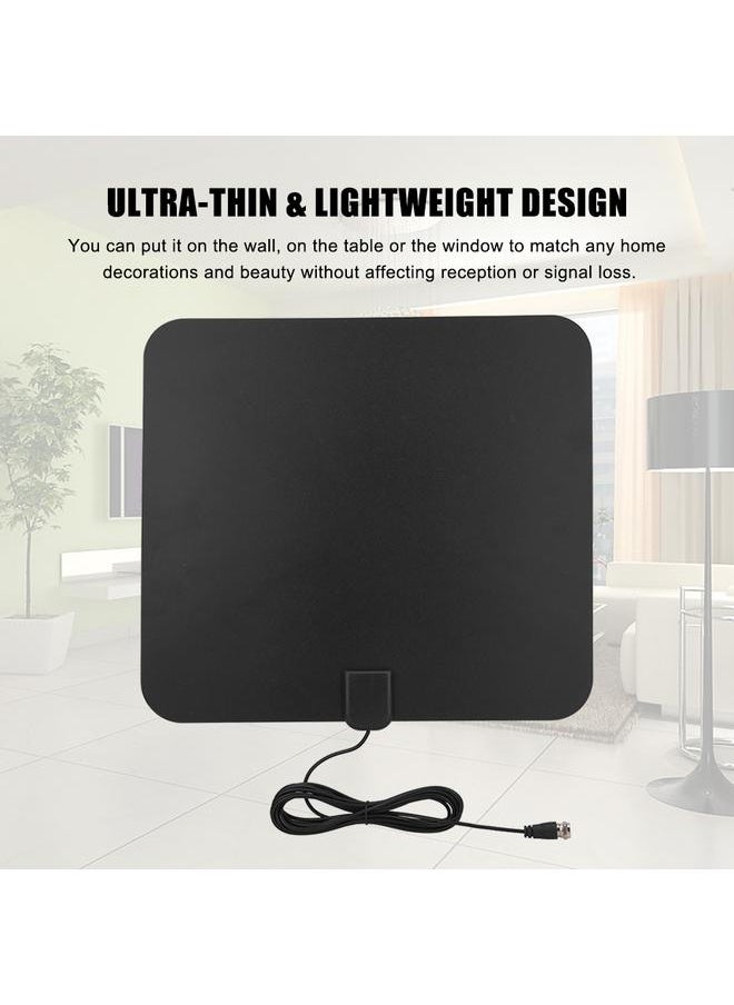 Thoraya - 50 Miles 25db Thin HDTV Digital Signal HD TV Indoor Antenna Flat with Amplifier VHF UHF - Image 1