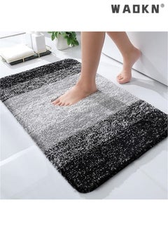 Luxury Bathroom Rug Mat, Soft and Absorbent Microfiber Bath Rugs, Non-Slip Shaggy Bath Carpet, Machine Wash Dry, Bath Mats for Bathroom Floor, Tub and Shower(Black,50x80cm） - pzsku/Z944F1FE569C3E1F4EEFAZ/45/_/1727408775/6c645bf4-5b0c-4ae9-af84-70e0d0a89a8b