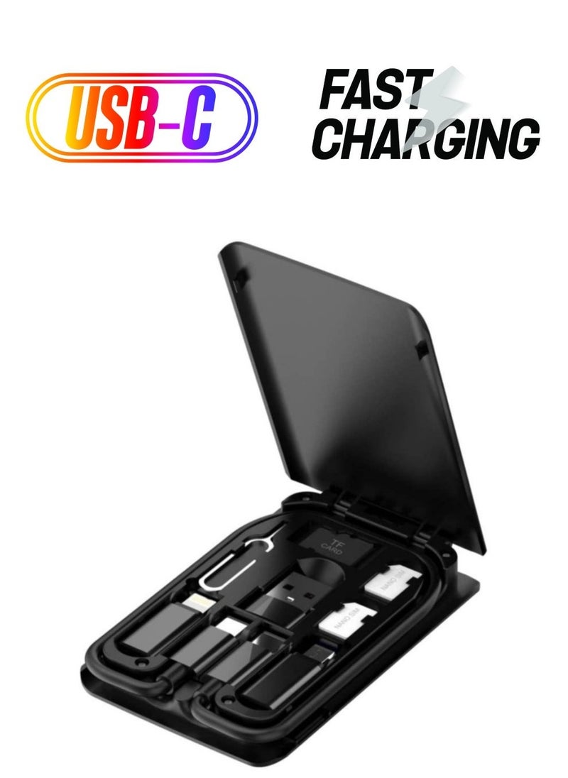 ELTRAZONE صندوق متعدد الوظائف/كابل شحن ومزامنة من نوع C إلى نوع C/كابل من نوع C إلى USB/كابل من نوع C إلى Lightning/كابل من نوع C إلى Micro/متوافق مع iPhone 14Pro/14ProMax - Image 1