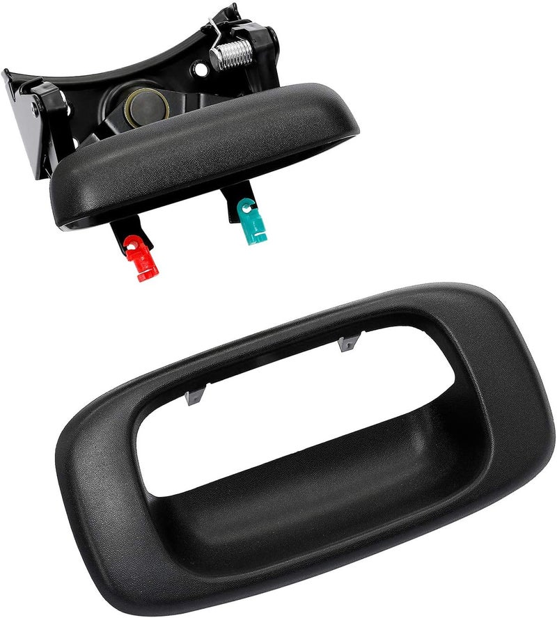 Gledewen Tailgate Handle Latch and Bezel Trim with Rod Clips | for 1999-2007 Chevy Silverado GMC Sierra 1500 2500 3500 | Replaces# 15997911, 15228539, 15228541, 15228540 Varied global sizing picks - Image 1