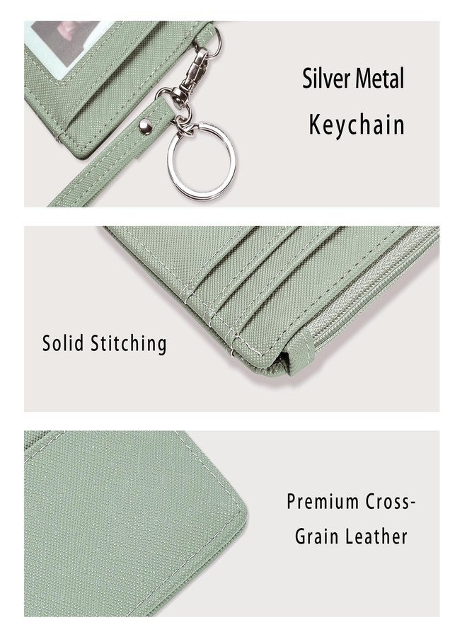 SEAVILIA Slim Wallet for Women RFID Credit Card Holder Minimalist Wristlet Wallets for Women With Keychain&Zipper - Image 3