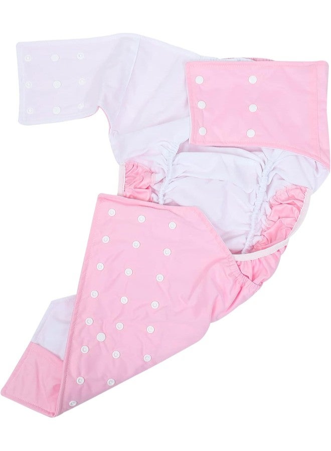 klarako Adult Cloth Diaper Waterproof Reusable Elderly Incontinence Protection Nappies Adjustable Breathable Underwear for Patients Old Man Pink - Image 1