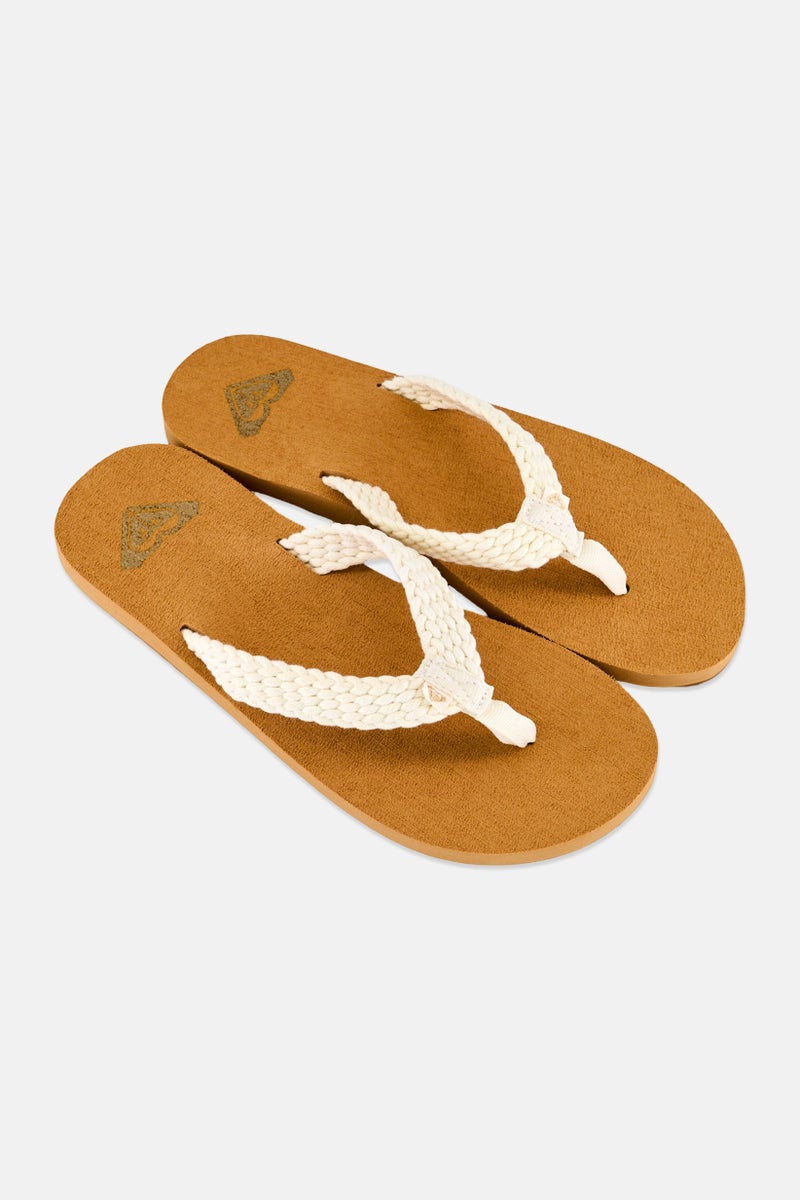 Roxy Women Porto Li Slip On Slippers, Off White - Image 3