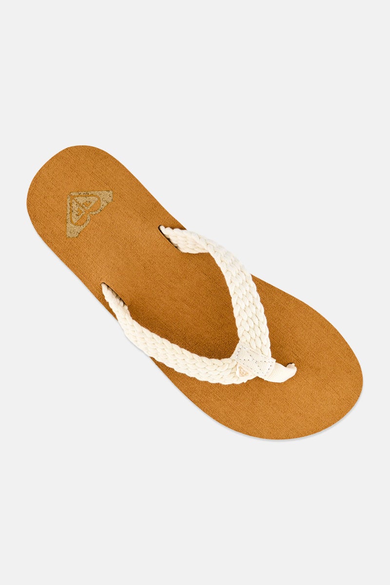 Roxy Women Porto Li Slip On Slippers, Off White - Image 4