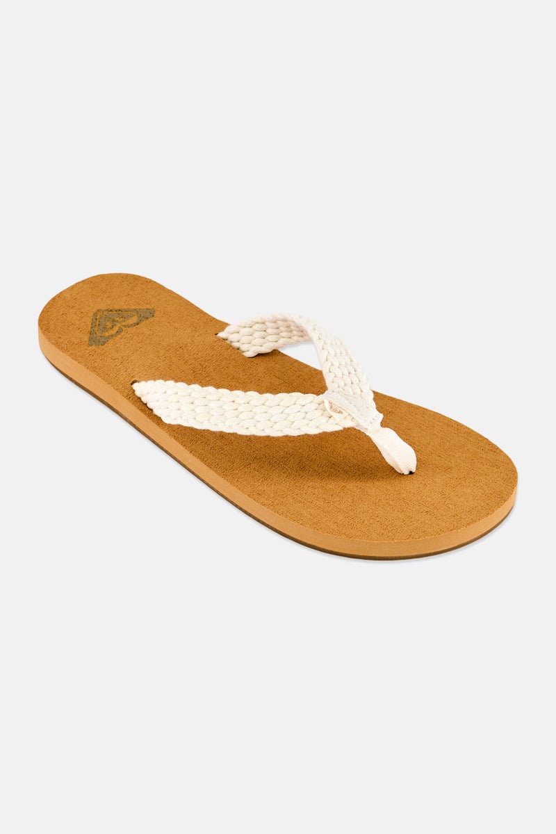 Roxy Women Porto Li Slip On Slippers, Off White - Image 1