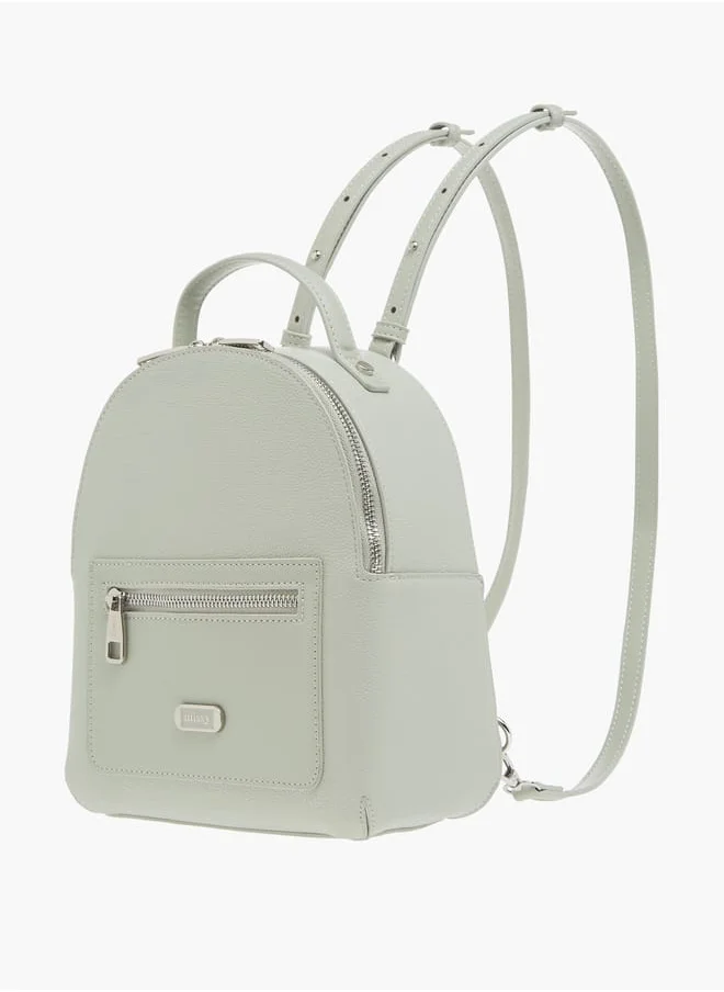 MISSY Womens Missy Textured Backpack With Zip Closure And Adjustable Straps