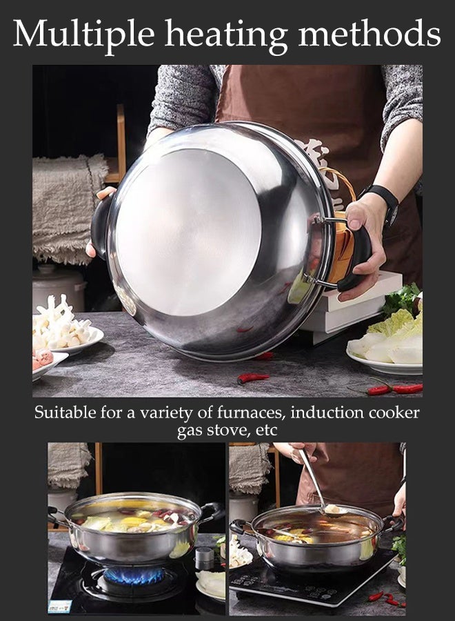 DUNISO Soup Pot with Glass Lid and Double Heat-proof Handle，Small Stainless Steel Small Pot for Cooking，Easy Clean & Rust Free，28 cm Diameter - Image 5