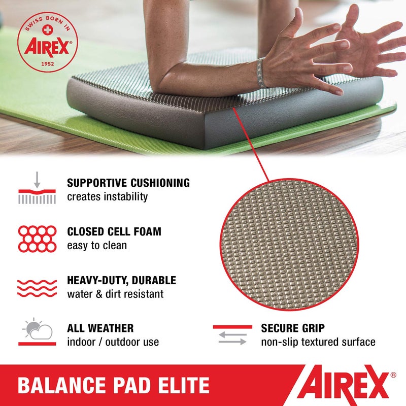 Airex وسادة توازن AIREX - مدرب الاستقرار للتوازن، التمدد، العلاج الطبيعي، التمارين، الحركة، إعادة التأهيل وتدريب القوة وسادة توازن فوم مغلقة خالية من الانزلاق من الدرجة الممتازة - Image 3