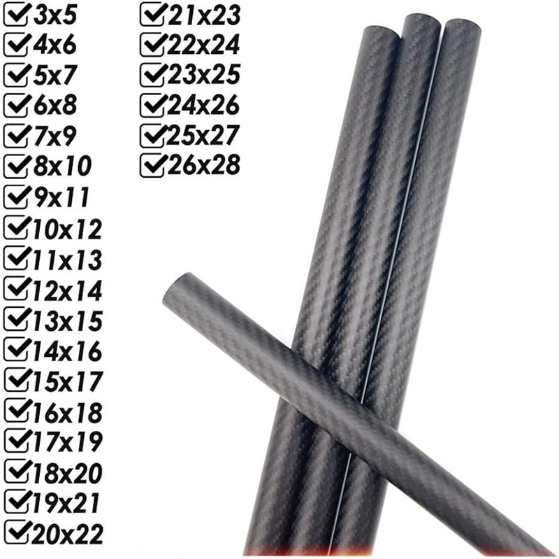 2 قطعة 23x21x500 مم أنبوب ألياف الكربون قضيب مجوف نسيج متعرج مركب لإكسسوارات طائرة RC بدون طيار DIY - Image 3