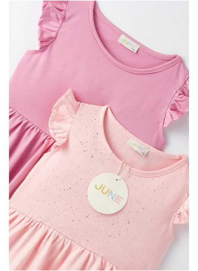 JUNE June Girl 2-Pack Knitted Dress Pink - Light Pink