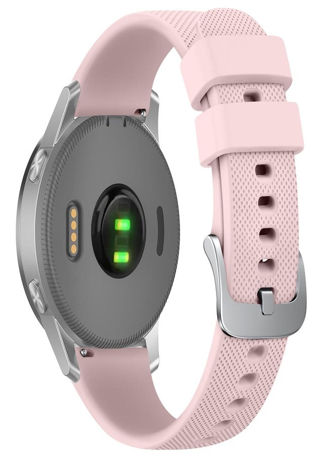 AK Silicone Watch Band Compatible with Garmin Vivoactive 4S / Venu 3S / Venu 2S / Vivomove 3S, 18mm Soft Replacement Wristband Strap for Garmin Forerunner 255s/265S (Rose Pink) - Image 1
