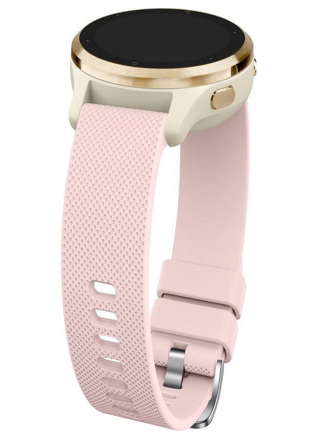 AK Silicone Watch Band Compatible with Garmin Vivoactive 4S / Venu 3S / Venu 2S / Vivomove 3S, 18mm Soft Replacement Wristband Strap for Garmin Forerunner 255s/265S (Rose Pink) - Image 4