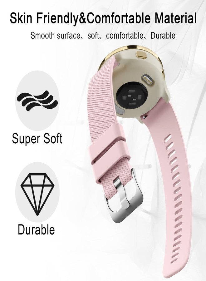 AK Silicone Watch Band Compatible with Garmin Vivoactive 4S / Venu 3S / Venu 2S / Vivomove 3S, 18mm Soft Replacement Wristband Strap for Garmin Forerunner 255s/265S (Rose Pink) - Image 5
