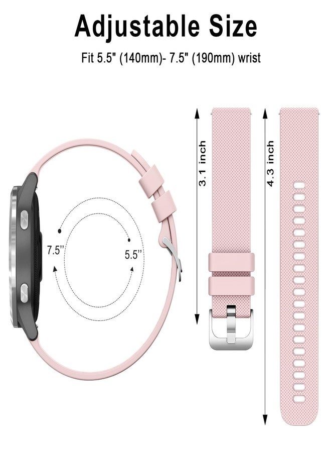 AK Silicone Watch Band Compatible with Garmin Vivoactive 4S / Venu 3S / Venu 2S / Vivomove 3S, 18mm Soft Replacement Wristband Strap for Garmin Forerunner 255s/265S (Rose Pink) - Image 3