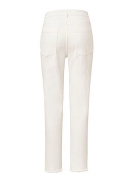 Tchibo Women Slim Fit Plain Non-Stretchable Jeans, Off White  - Image 3