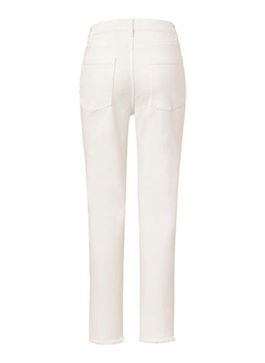 Tchibo Women Slim Fit Plain Non-Stretchable Jeans, Off White  - Image 3