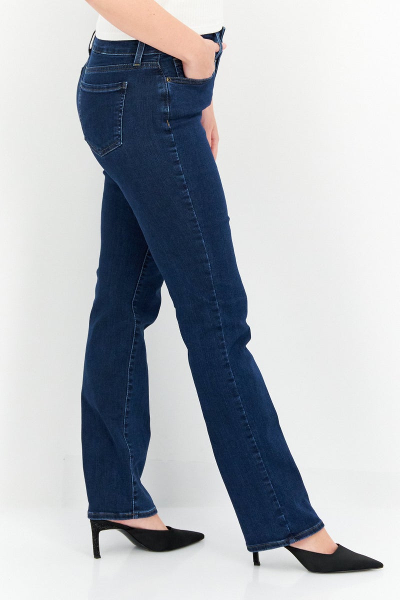 NYDJ Women Regular Fit Dark Wash Stretchable Jeans, Navy - Image 3