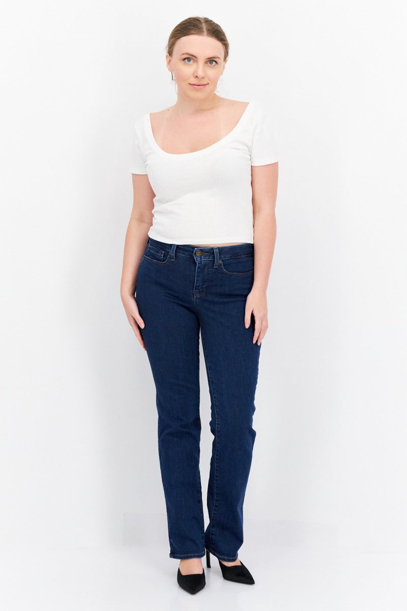 NYDJ Women Regular Fit Dark Wash Stretchable Jeans, Navy - Image 2