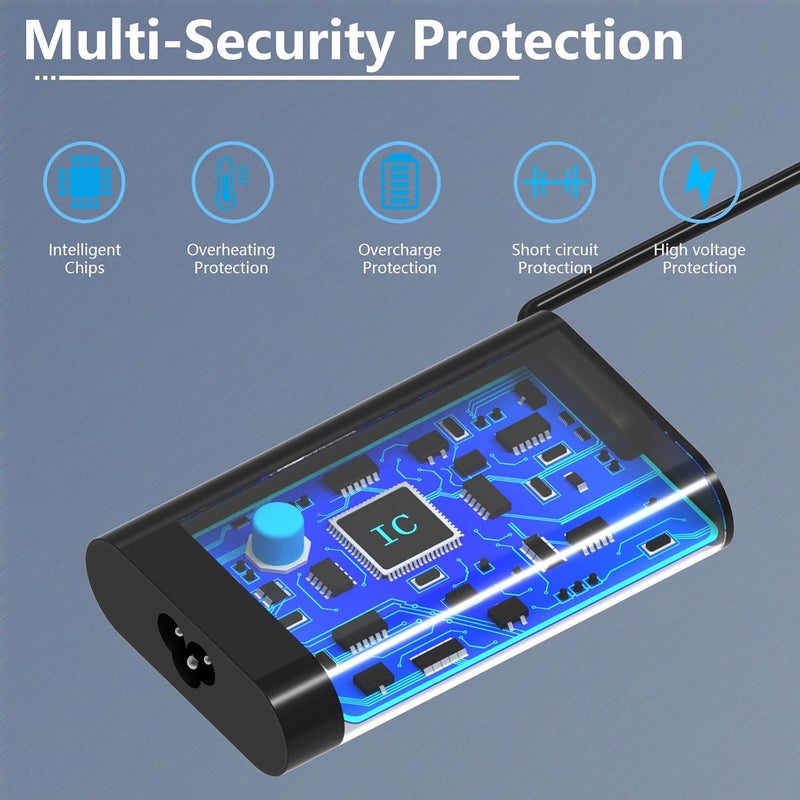 شاحن كمبيوتر محمول من نوع C USB C بقدرة 65 واط متوافق مع Dell Latitude 5420 5520 5410 5530 5330 7370 7320 7420 2-in-1 7520 وChromebook 3380 3100 5190 XPS 13 12 9350 9360 9365 9380 Venue 5855، محول طاقة تيار متردد - Image 4