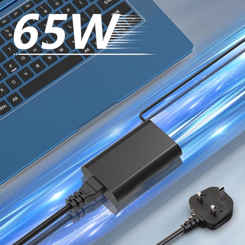 شاحن كمبيوتر محمول من نوع C USB C بقدرة 65 واط متوافق مع Dell Latitude 5420 5520 5410 5530 5330 7370 7320 7420 2-in-1 7520 وChromebook 3380 3100 5190 XPS 13 12 9350 9360 9365 9380 Venue 5855، محول طاقة تيار متردد - Image 3