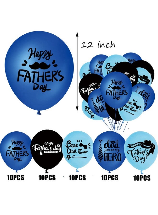 CupaPlay 50PCS Happy Father's Day Party Decorations Latex Balloons - Best Dad Ever Party Supplies Favors Wall Decor Balloon - Image 3