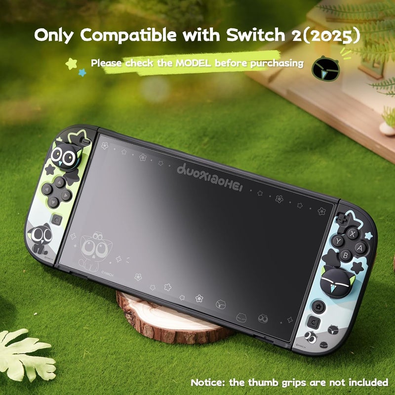 GeekShare حامي شاشة من الزجاج المقوى لجهاز Switch 2 بنمط مخفي - مصنوع من زجاج عالي الألومنيوم، يشتمل على إطار تحديد الموقع، ومقاومة للخدوش بدرجة 9H (مرئية عند إيقاف تشغيل الحامي) (عبوة واحدة) (سلسلة The Hei) - Image 2
