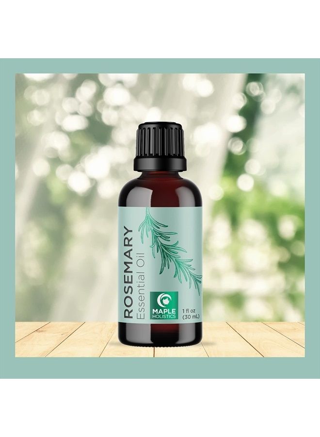 Maple Holistics Pure Rosemary Essential Oil for Aromatherapy - Pure Rosemary Oil for Hair Skin and Nails - Refreshing Rosemary Essential Oil for Diffusers Plus Dry Scalp Treatment and Hair Oil for Enhanced Shine - Image 5