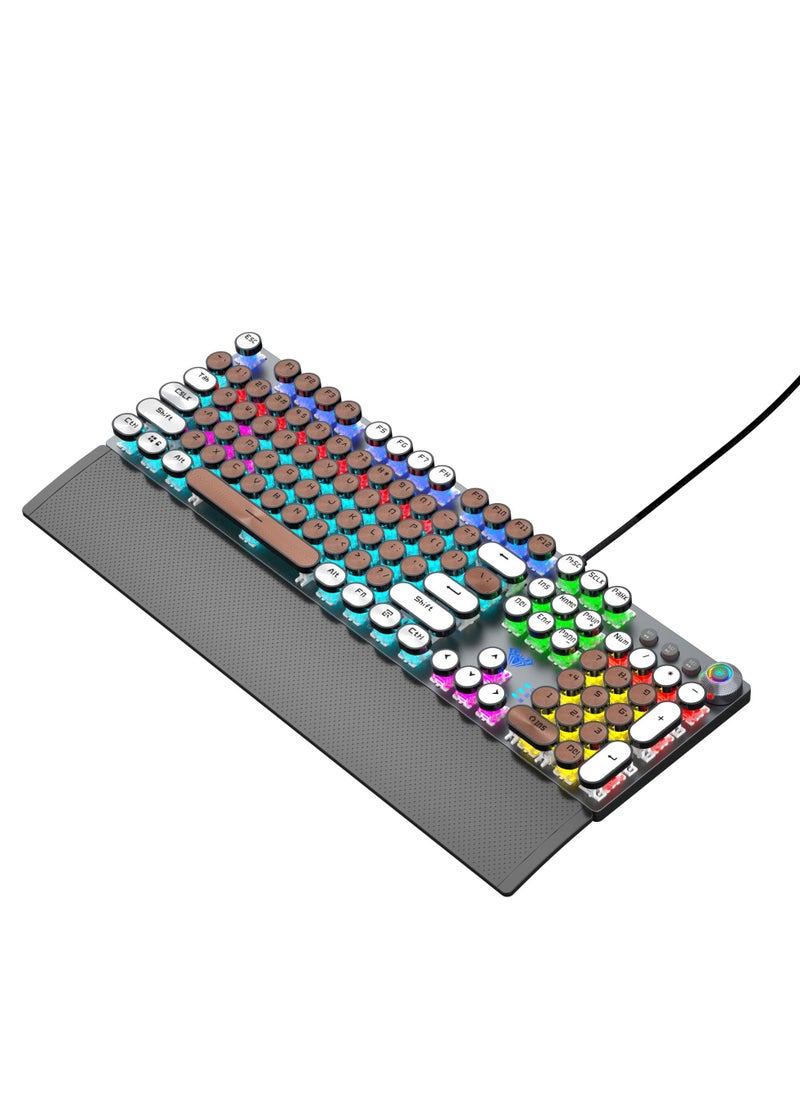 AULA Mechanical Gaming Keyboard NKRO with Wrist Rest RGB Backlit Volume/Lighting Control Knob Fully Programmable 108-Keys Anti-Ghosting Wired Computer Keyboards for Office/Games, Red Switch  - Image 2
