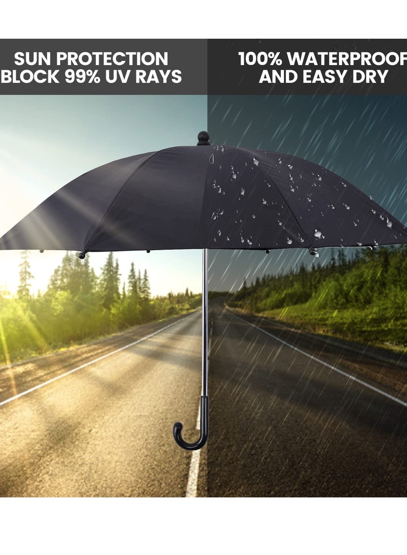 SOLARAE Universal 75 cm Baby Stroller Parasol with Clip - 360° Adjustable UV Protection Umbrella (50+) for Strollers, Wheelchairs, and Beach Chairs - Waterproof Sunshade in Black. - Image 3