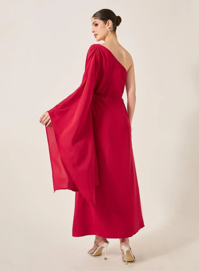 Styli Asymmetric Midi Dress