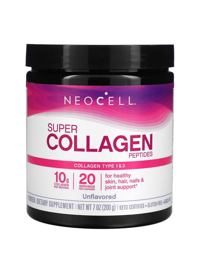 نيوسيل مسحوق سوبر كولاجين (النوع 1و3) يحتوي على 10 جم ببتيدات كولاجين بحجم 7 أوقيات بدون نكهة - Image 1