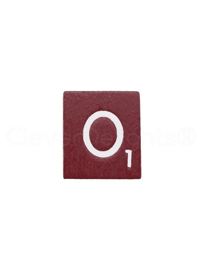 CleverDelights 100 Wood Letter Tiles - Maroon Color - Complete Set - Game Replacement Pieces - Image 2