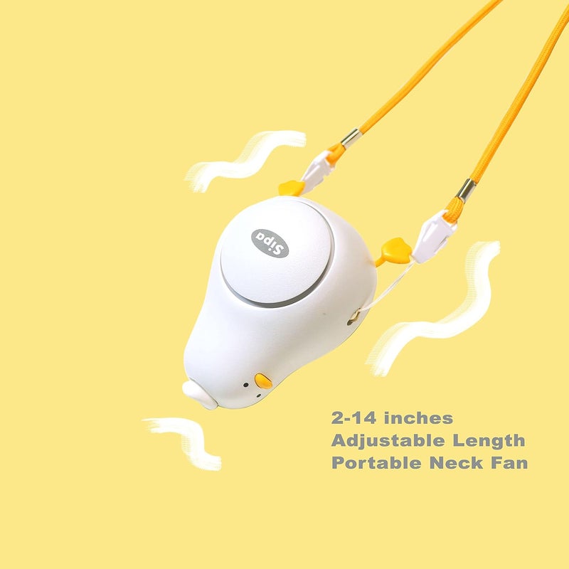 SIPA Cute Mini Duck Fan Design Portable Fan Hanging Neck Fan Hands free Fan USB Rechargeable 3Speed Safe Bladeless Design Neck Hang Good for Indoor Outdoor - Image 2