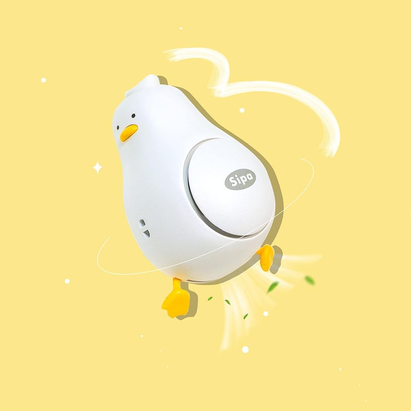 SIPA Cute Mini Duck Fan Design Portable Fan Hanging Neck Fan Hands free Fan USB Rechargeable 3Speed Safe Bladeless Design Neck Hang Good for Indoor Outdoor - Image 1