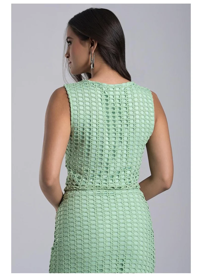 Carmen Steffens  Green Sweet Herb Jacquard Knit Blouse for Women | Best Price UAE