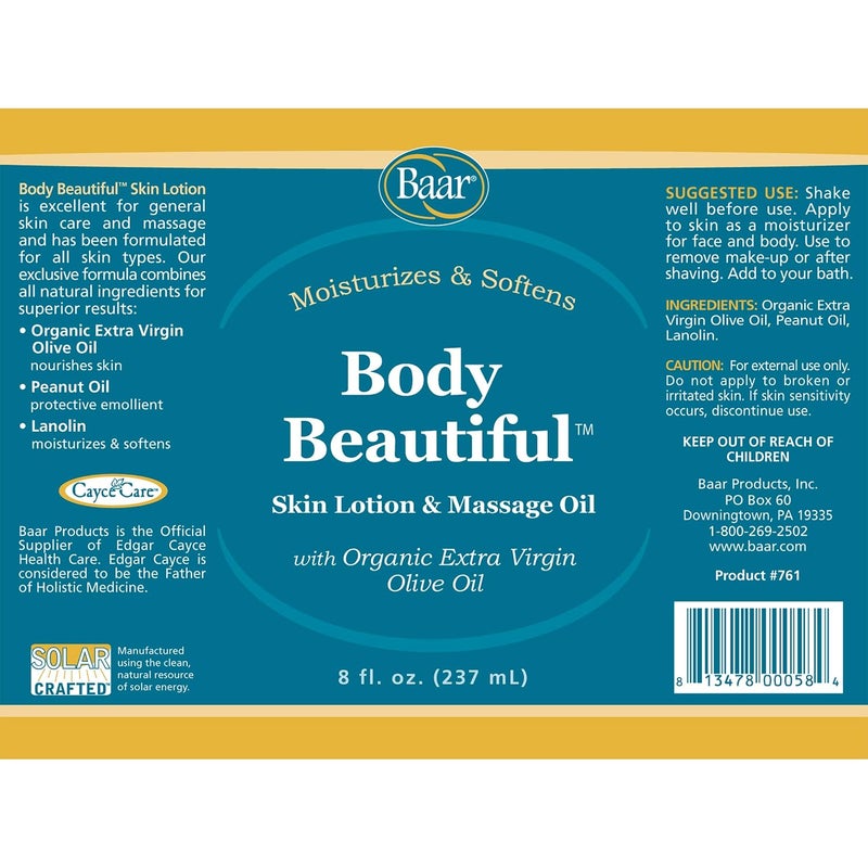 baar Body Beautiful Massage Oil 8 Oz - Image 2